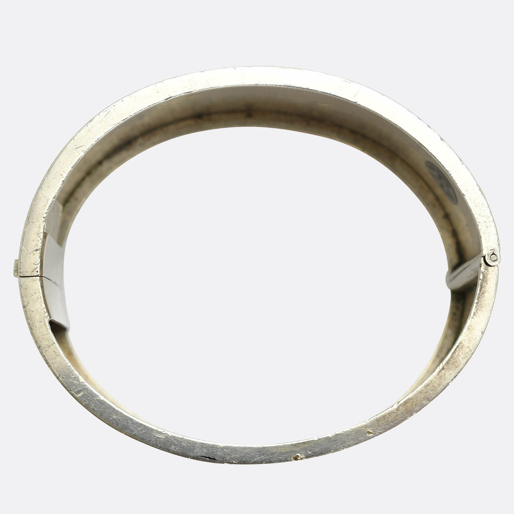 Victorian Aesthetic Movement Silver And Gold Cuff Bangle Butter Lane