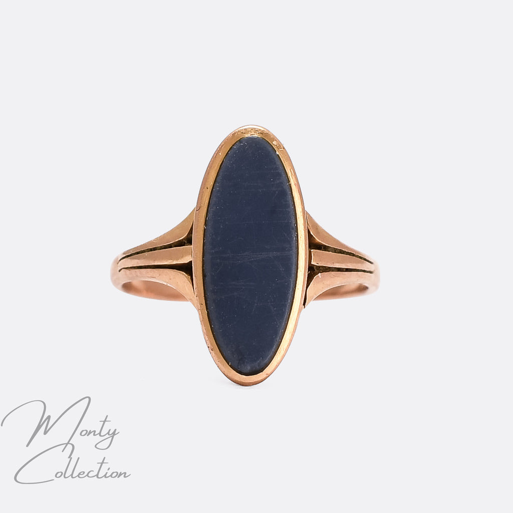 Blue sardonyx hot sale signet ring