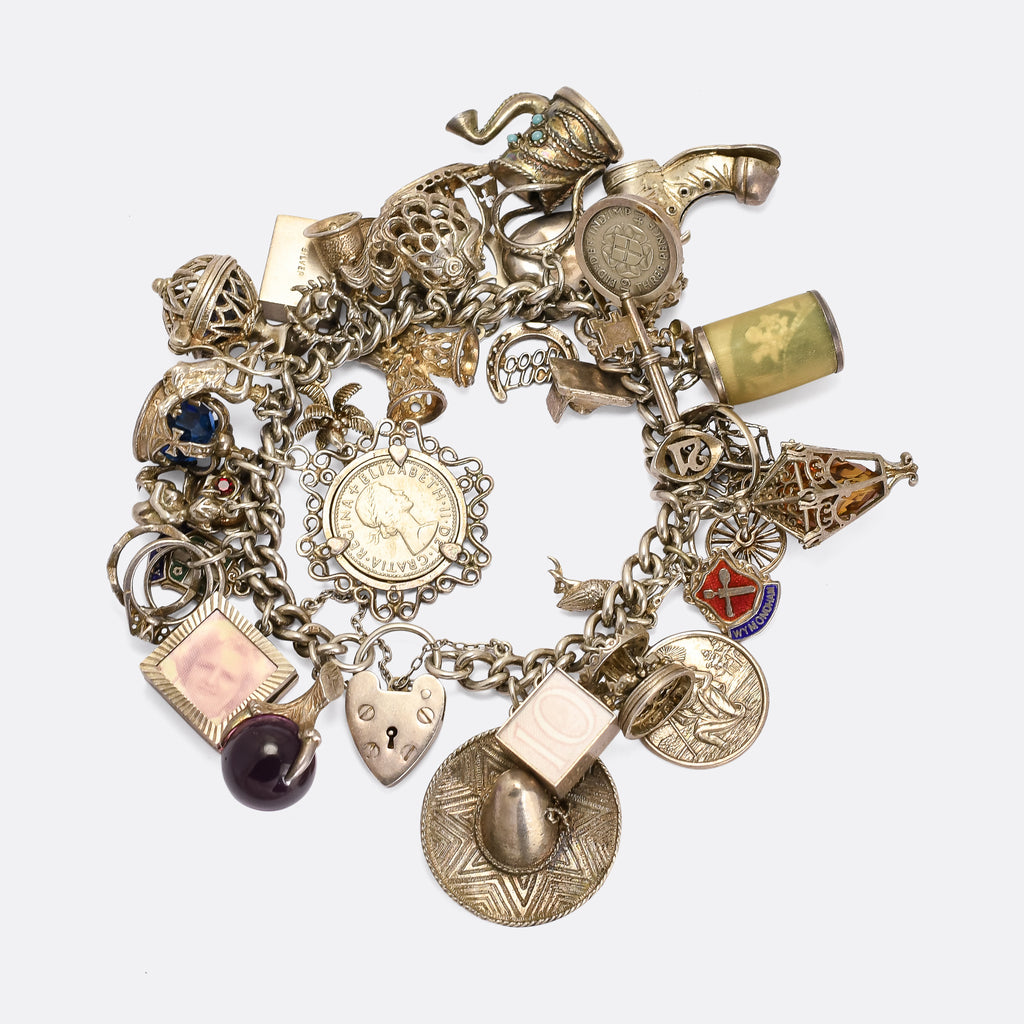 1950s Fully Loaded Silver Charm Bracelet – Butter Lane Antiques