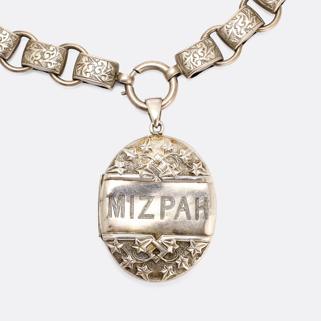 Victorian Ornate Buckle Necklace Victorian Engraved Necklace