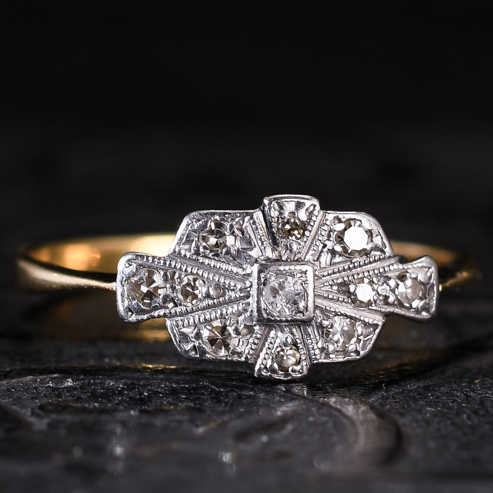 Art Deco Diamond Cluster Ring