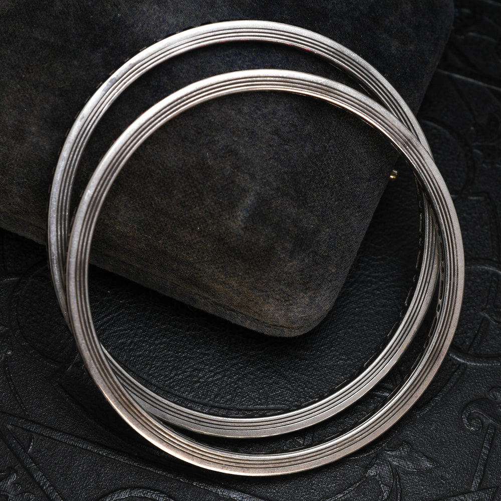 Pair of Art Deco Silver Paste Bangles