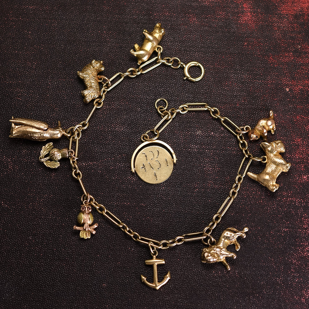 Edwardian I Love You Animal Charm Bracelet