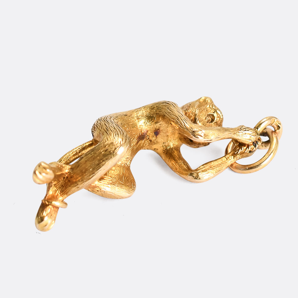 Victorian Gold Monkey Charm