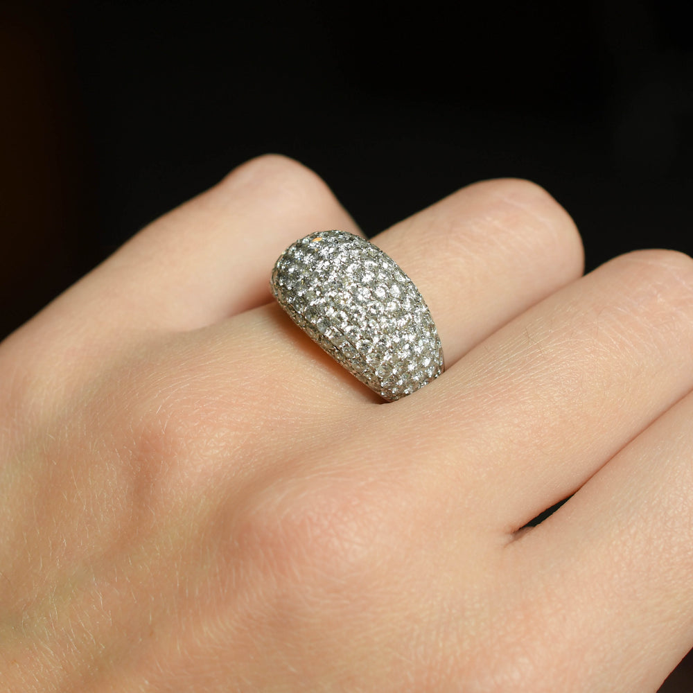 Vintage 3.35ct Pavé Diamond Bombe Ring