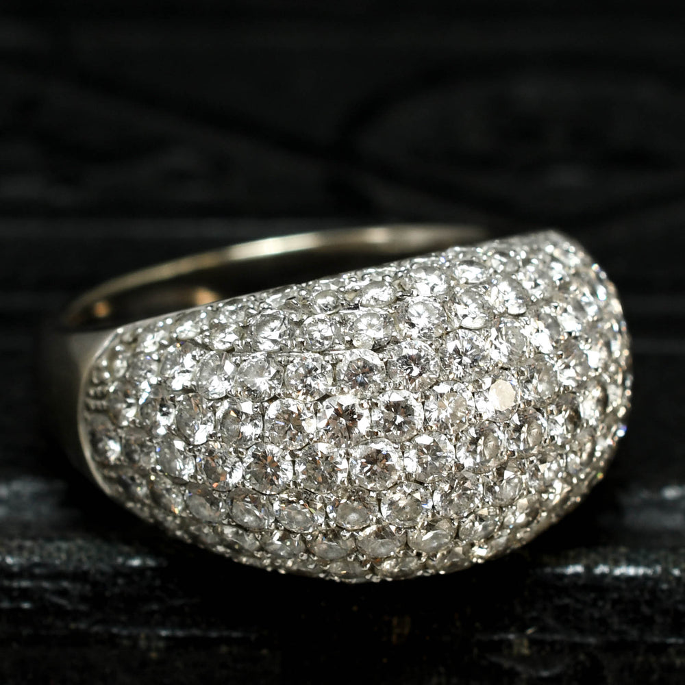 Vintage 3.35ct Pavé Diamond Bombe Ring