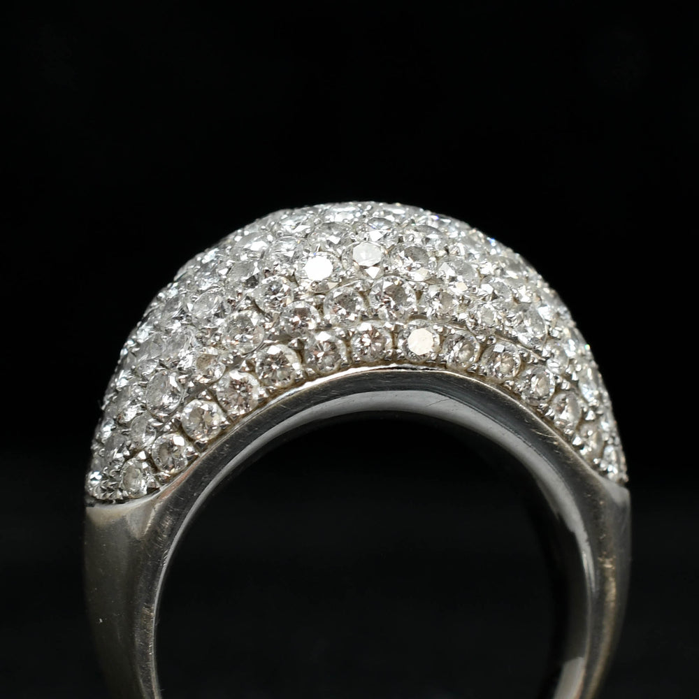 Vintage 3.35ct Pavé Diamond Bombe Ring