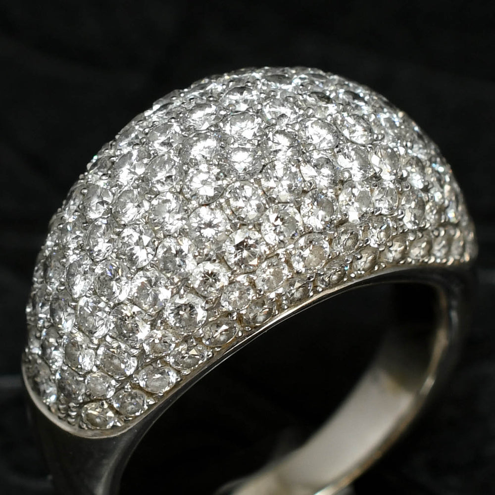 Vintage 3.35ct Pavé Diamond Bombe Ring