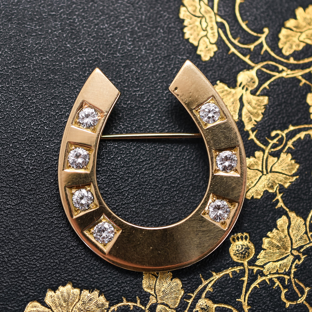 Victorian Diamond Horseshoe Brooch