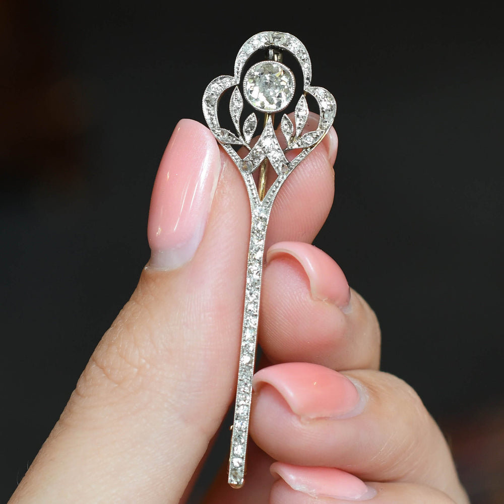 Belle Époque Diamond Lapel Pin