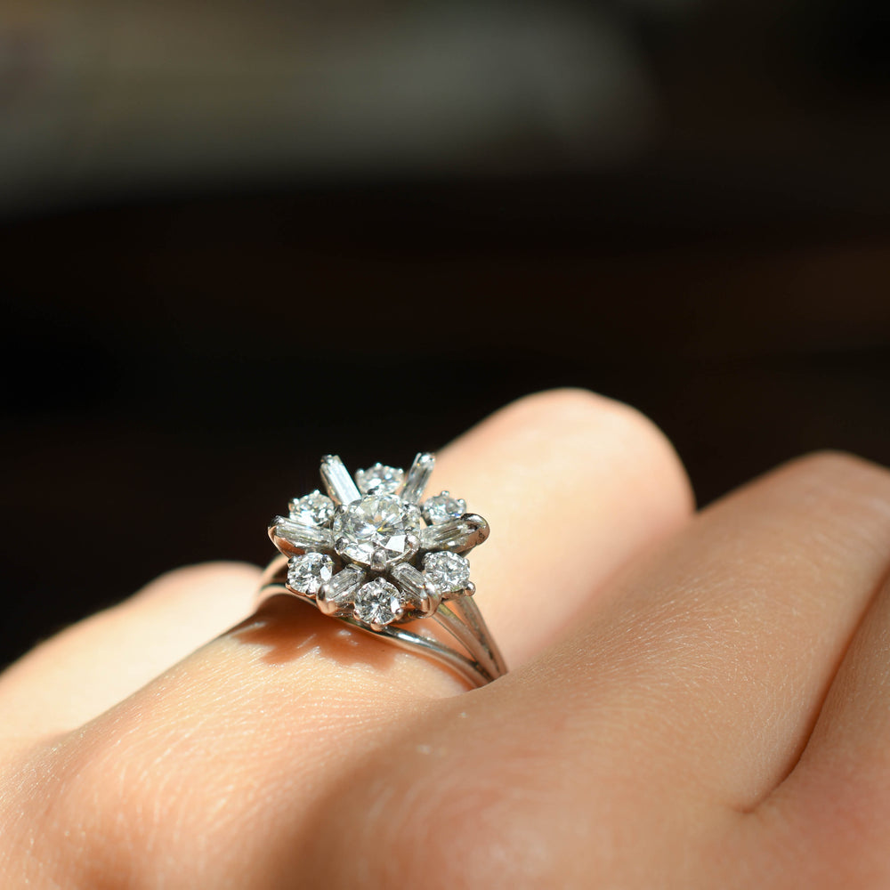 Vintage Diamond Cluster Ring