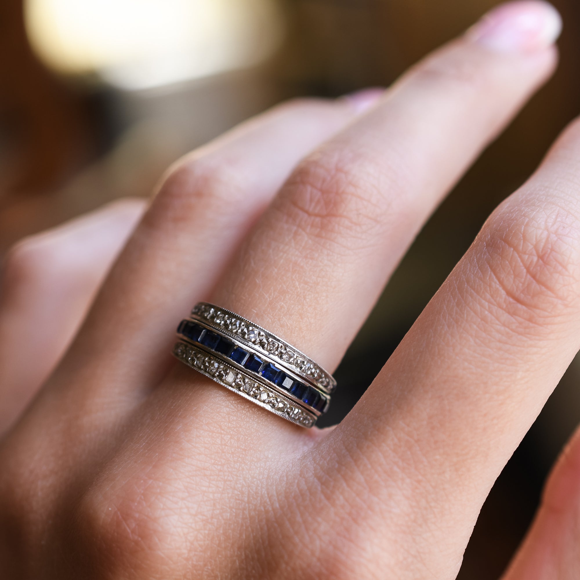 diamond and sapphire eternity ring pair 18ct white gold – Verifine  Jewellery London