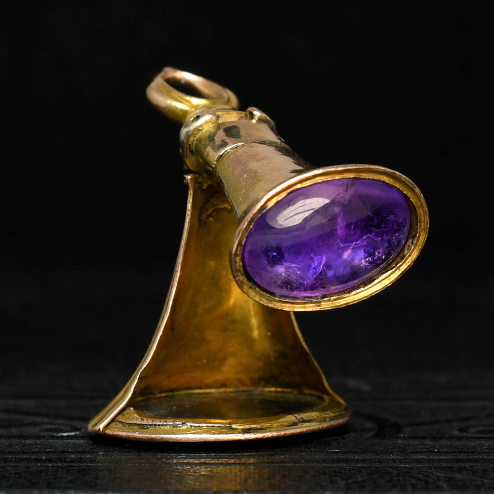 Georgian Bloodstone & Amethyst Opening Fob Pendant