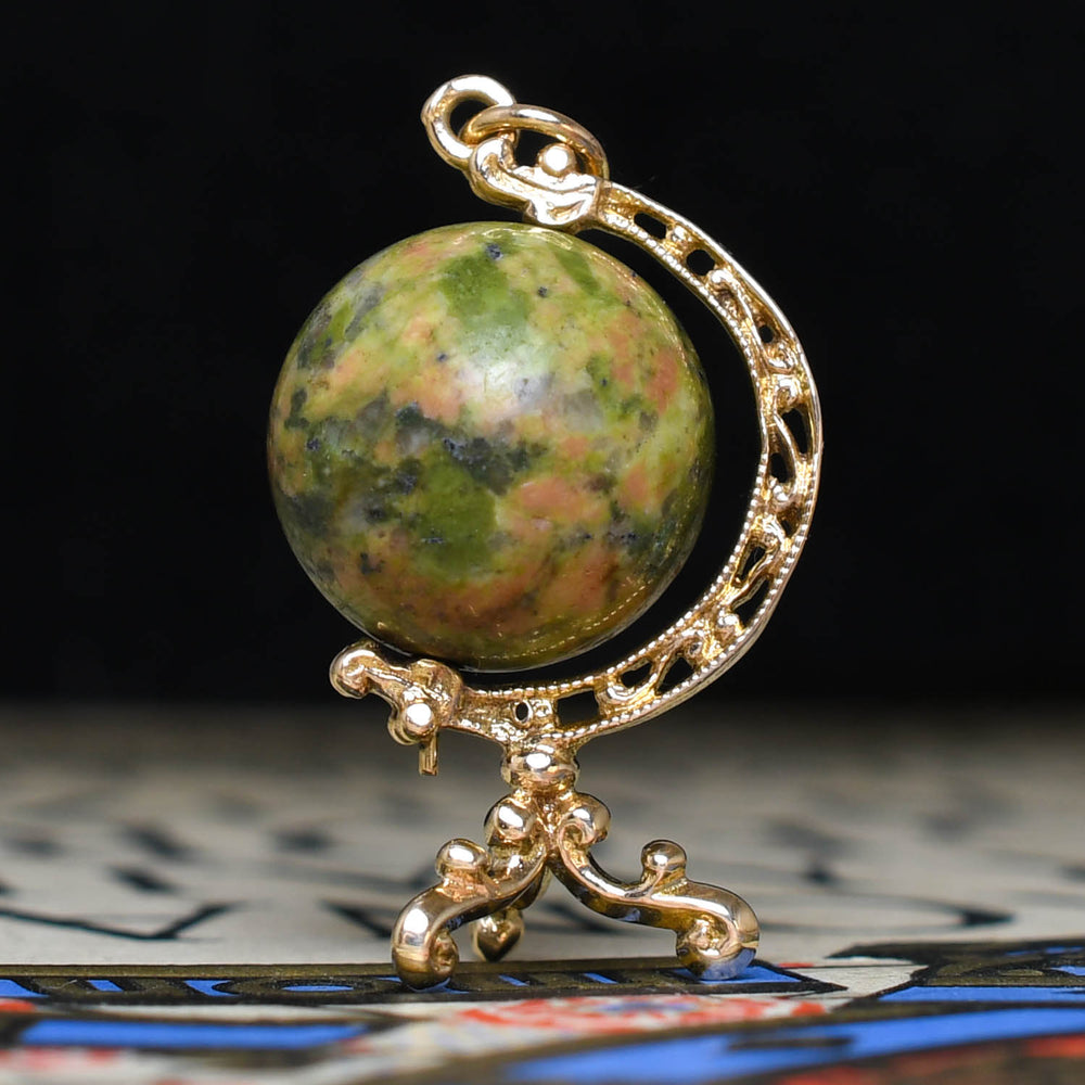 Vintage Agate Globe Charm