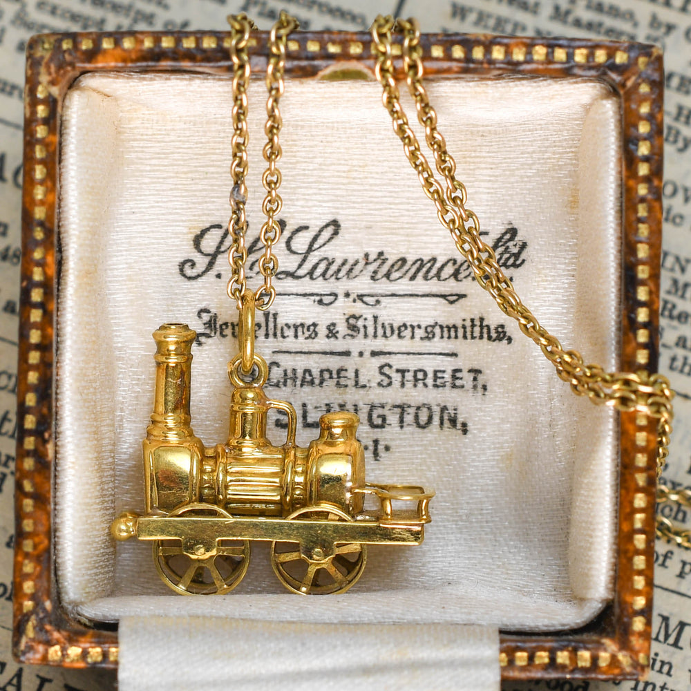 1920's 15k Gold Articulated Train Charm