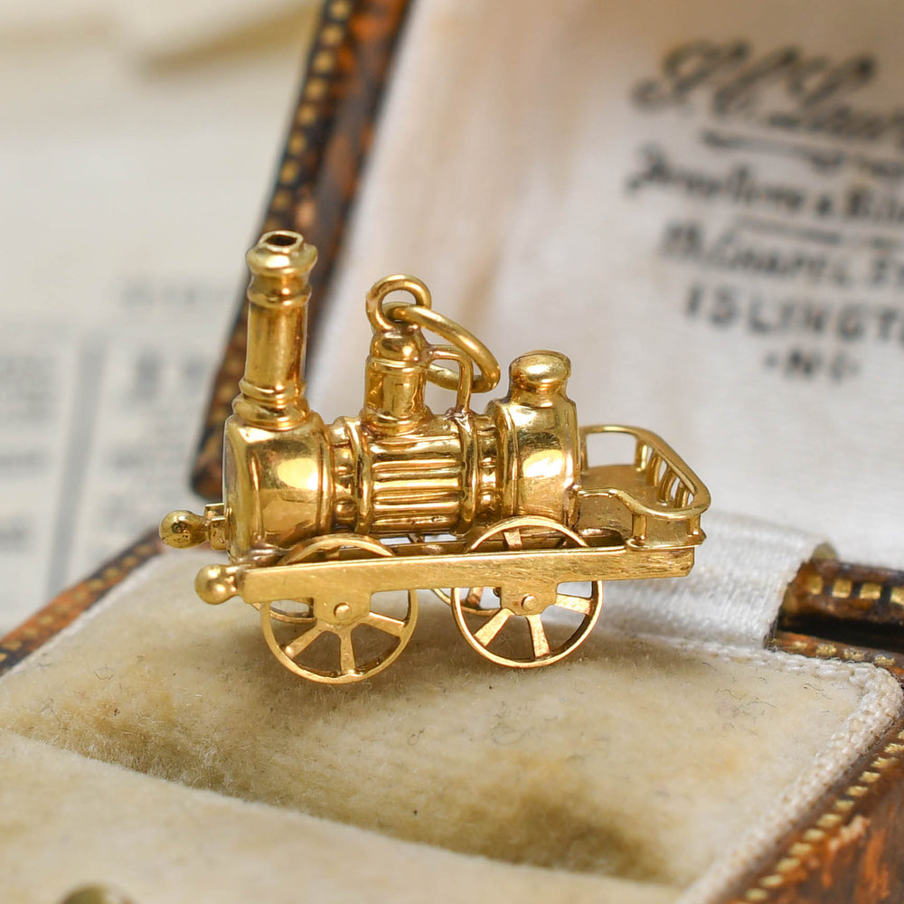 1920's 15k Gold Articulated Train Charm