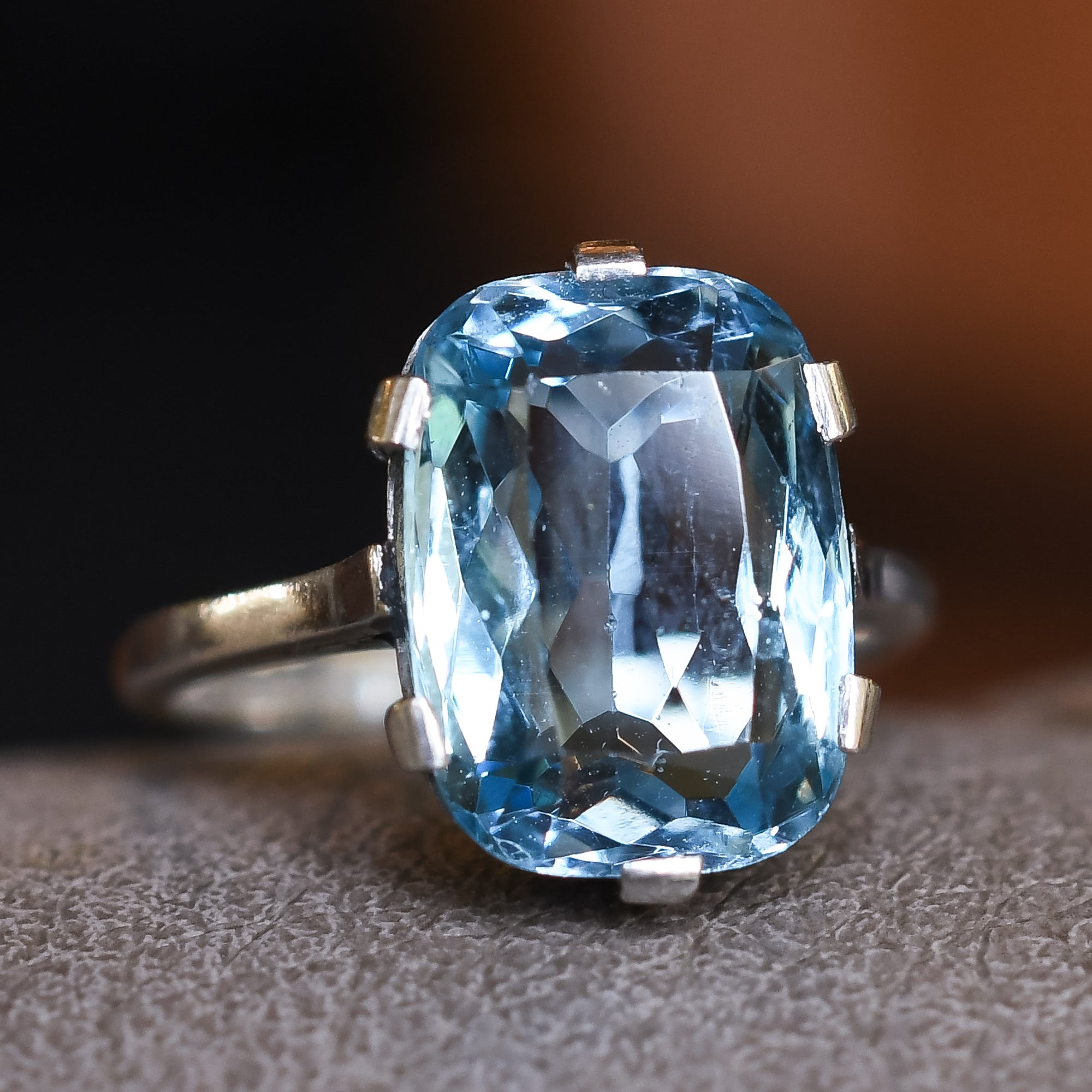 Edwardian 3.7ct Aquamarine Platinum Solitaire Ring – Butter Lane Antiques