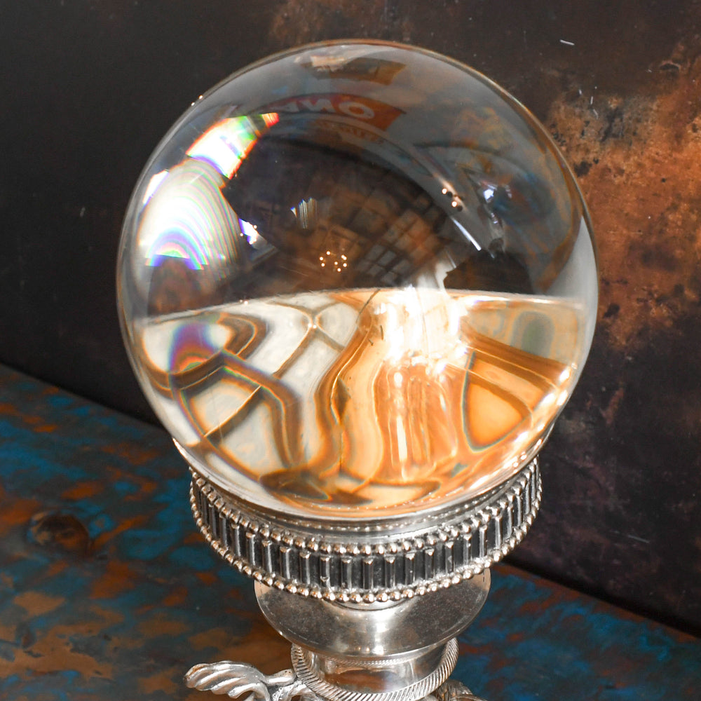 Antique Large Occult Rock Crystal Ball with Stand