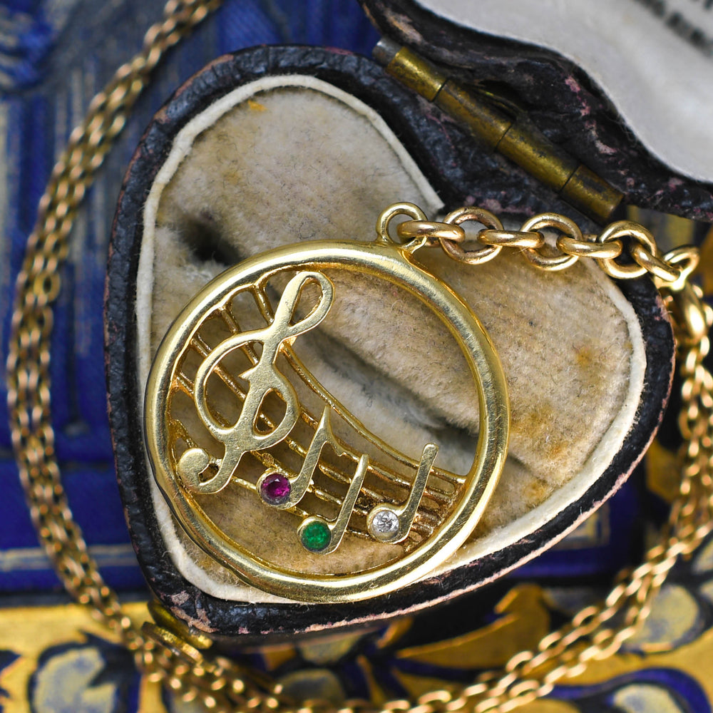 Edwardian Gem-Set Musical Charm