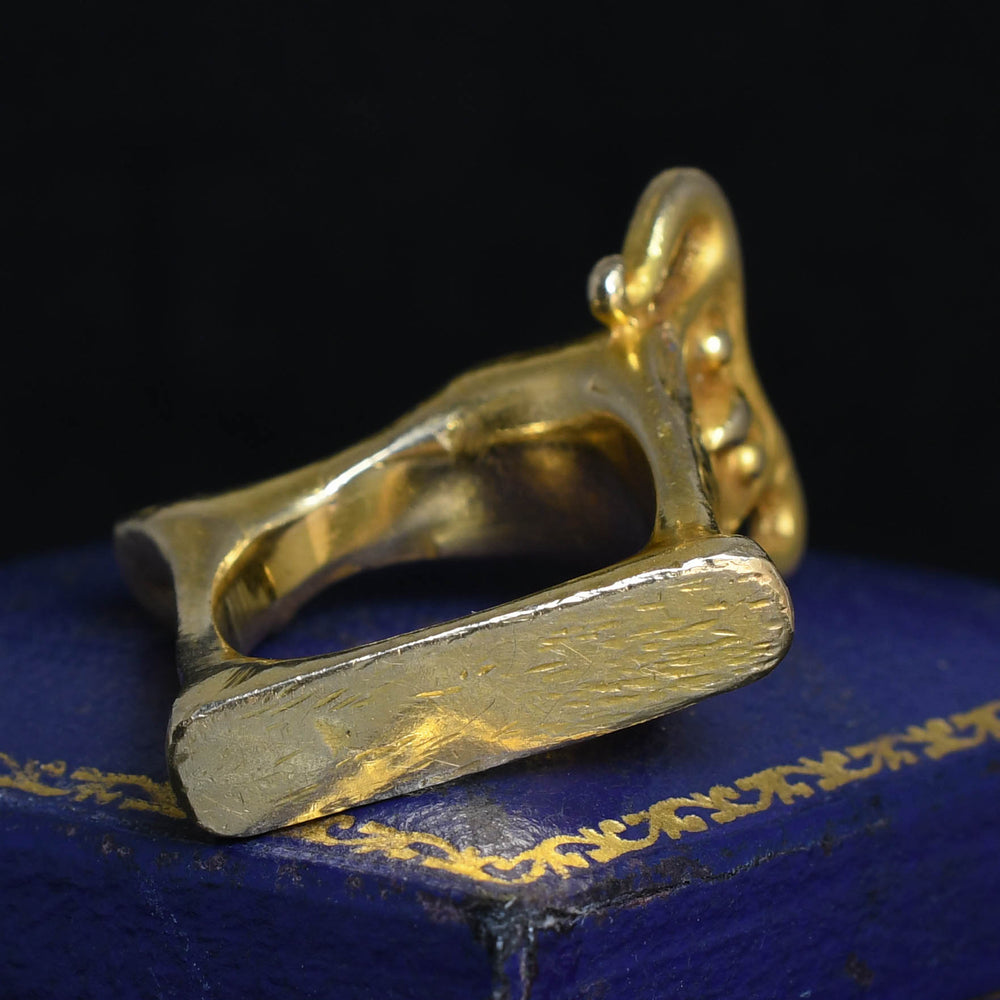 1940's Gold Ram Ring by Moshe Oved - Cameo Corner