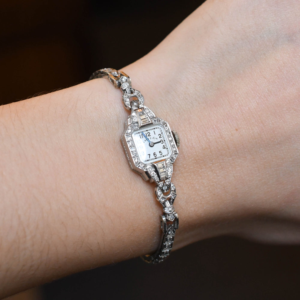 Art Deco 1 Carat Diamond Platinum Cocktail Watch