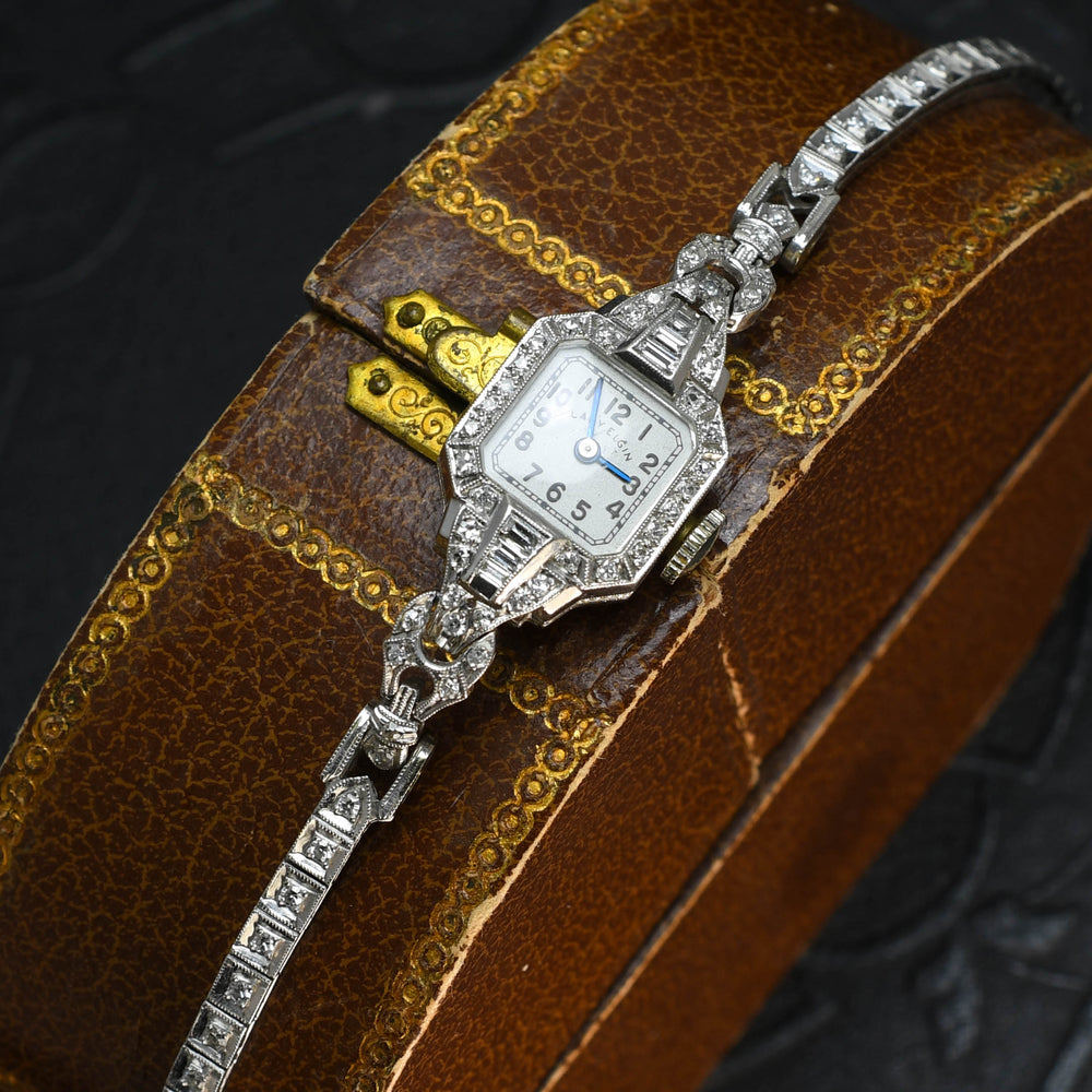 Art Deco 1 Carat Diamond Platinum Cocktail Watch