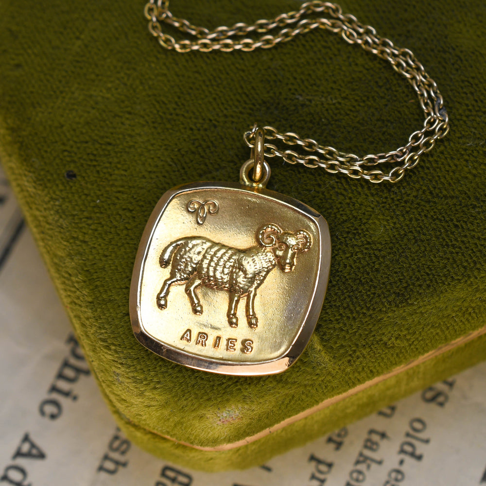 Vintage 14k Gold Aries Pendant