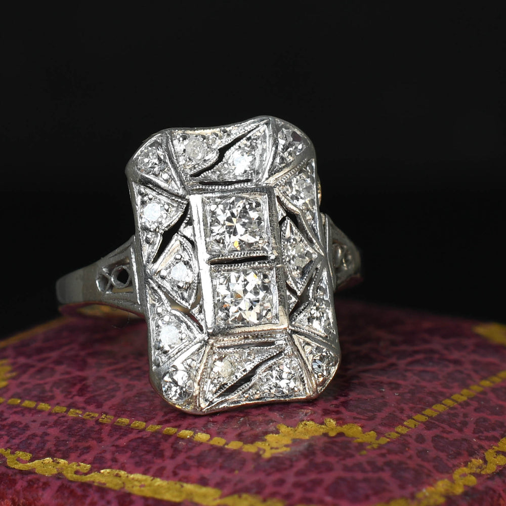 Art Deco Diamond Panel Cluster Ring