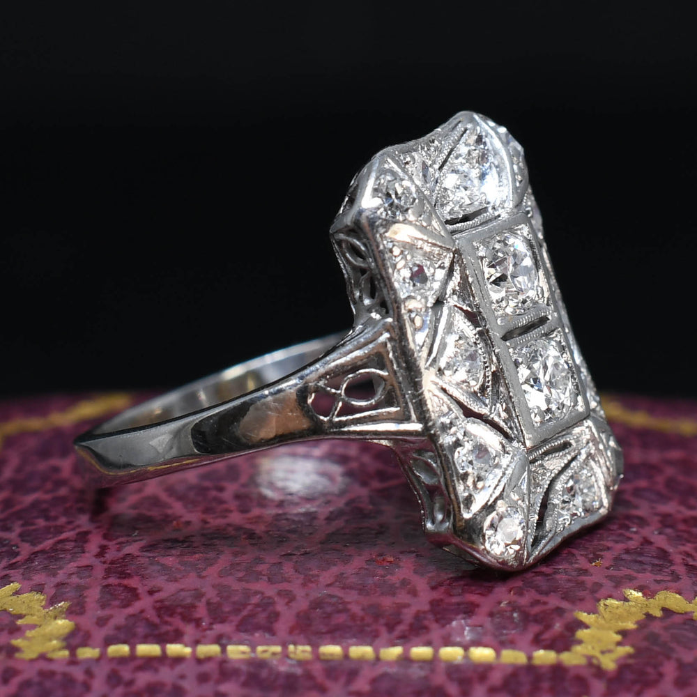 Art Deco Diamond Panel Cluster Ring