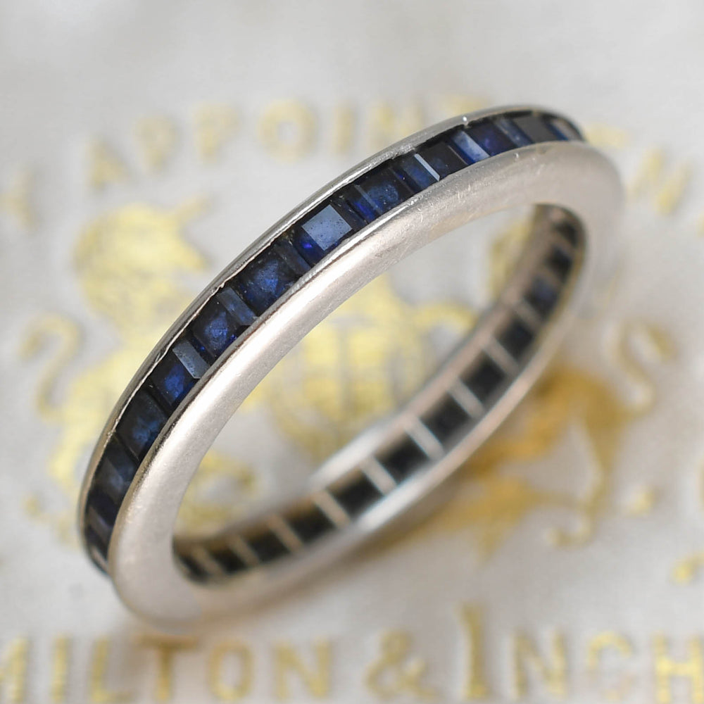 Art Deco Platinum Sapphire Eternity Ring