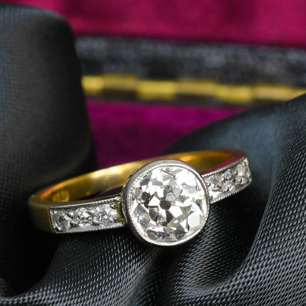 Antique French Diamond Solitaire Engagement Ring