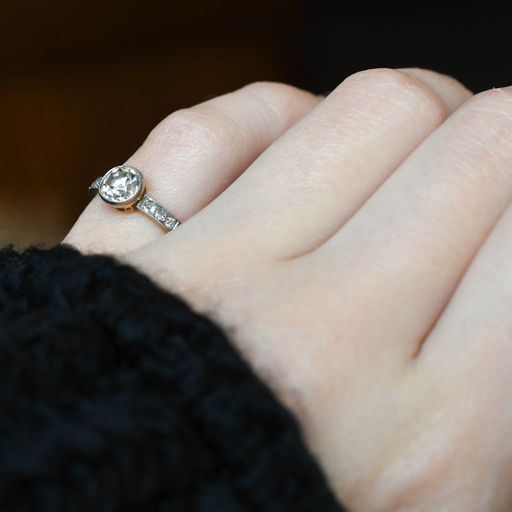 Antique French Diamond Solitaire Engagement Ring