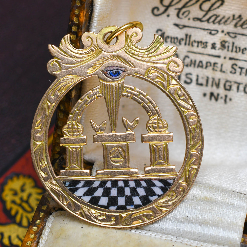 Victorian Enamelled Masonic Pendant