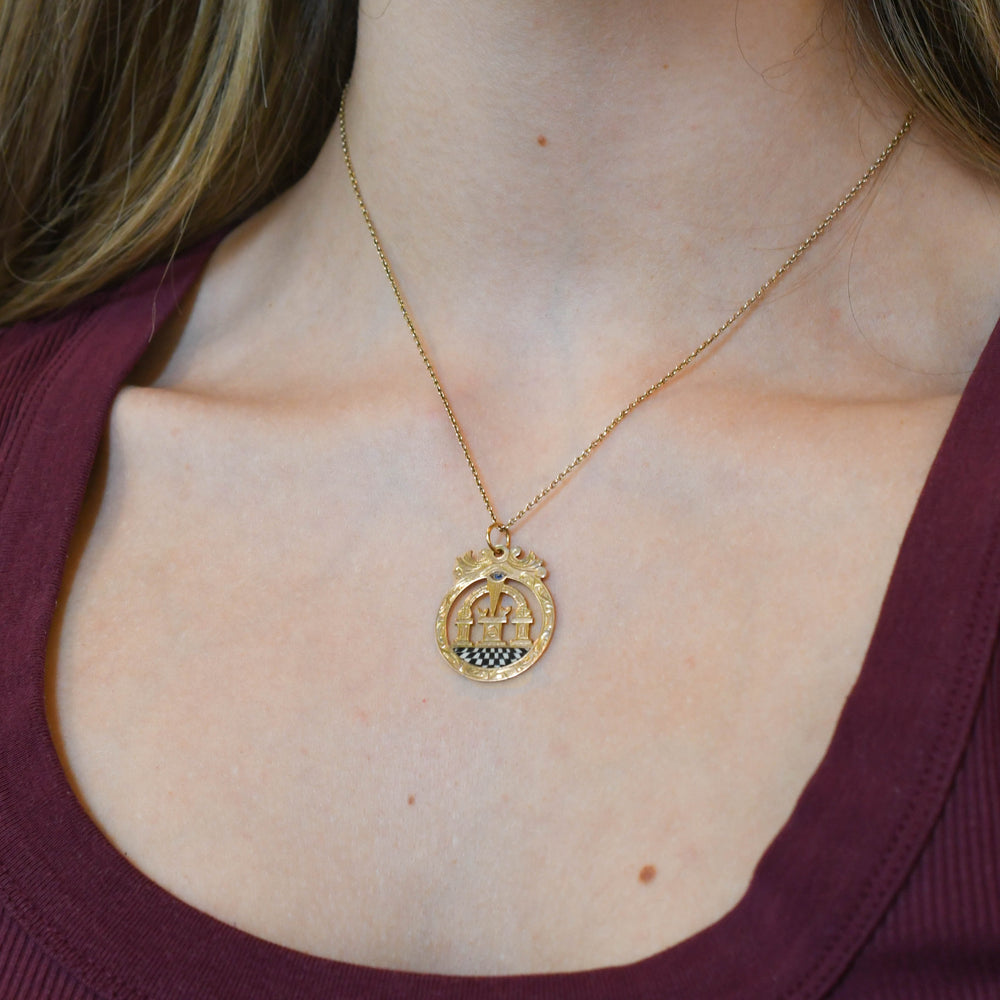 Victorian Enamelled Masonic Pendant