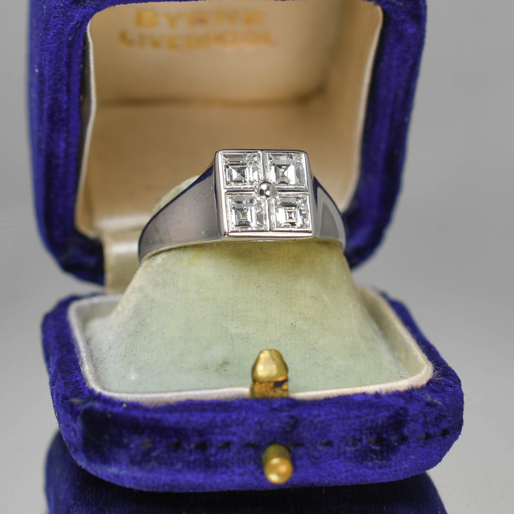 BVLGARI Asscher Cut Diamond Signet Ring