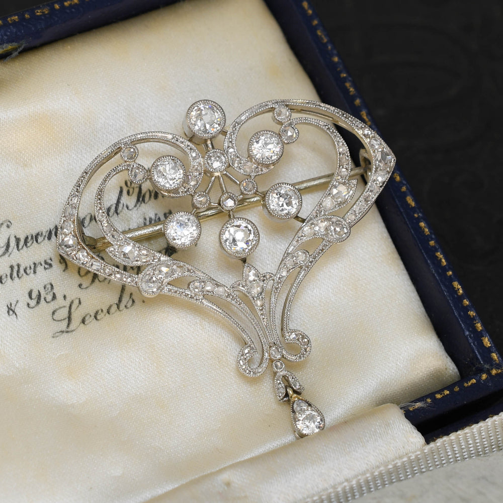 Belle Époque Platinum Diamond Brooch