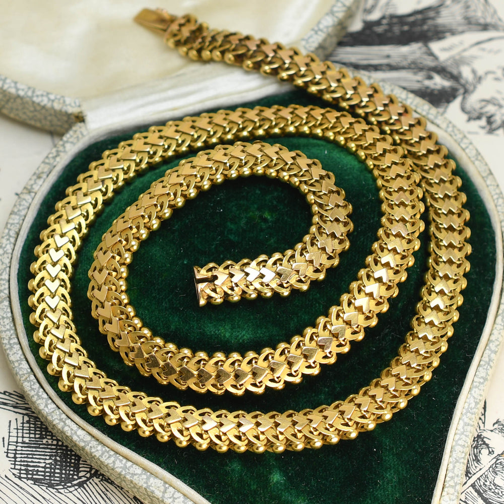 Georgian 18k Gold Serpentine Collar Necklace