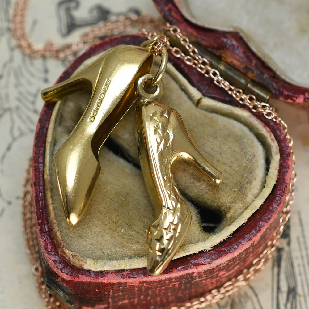 Vintage Gold Shoe Charms & Chain