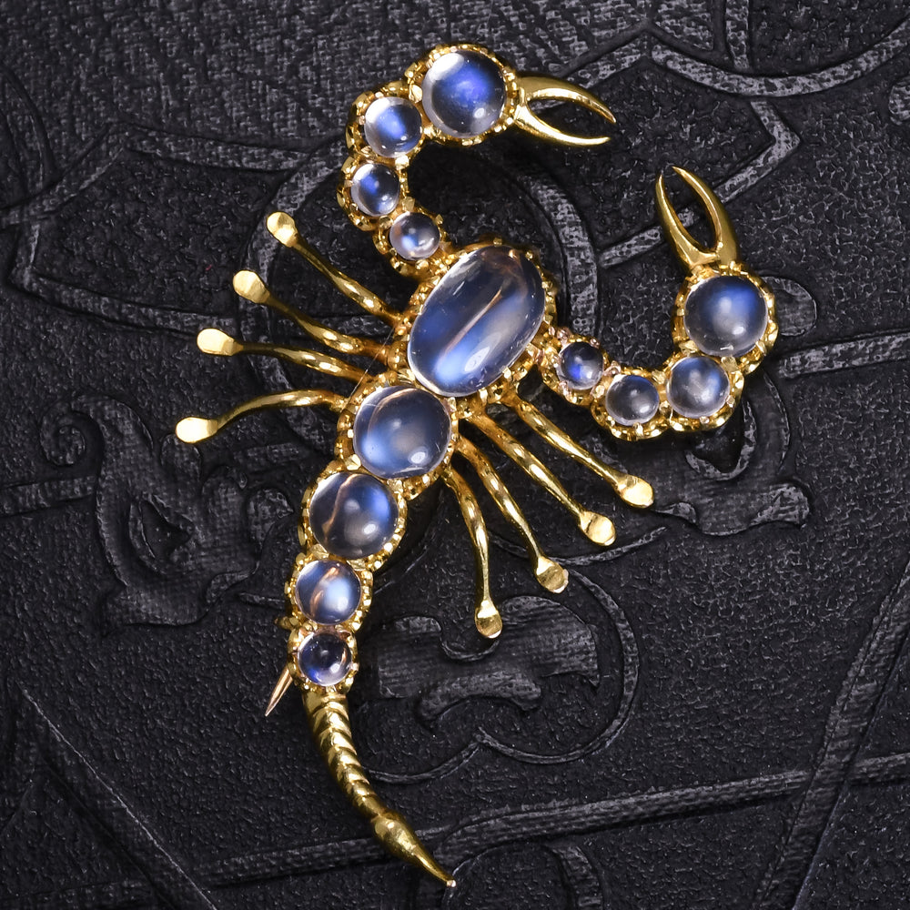 Victorian Moonstone Scorpion Brooch