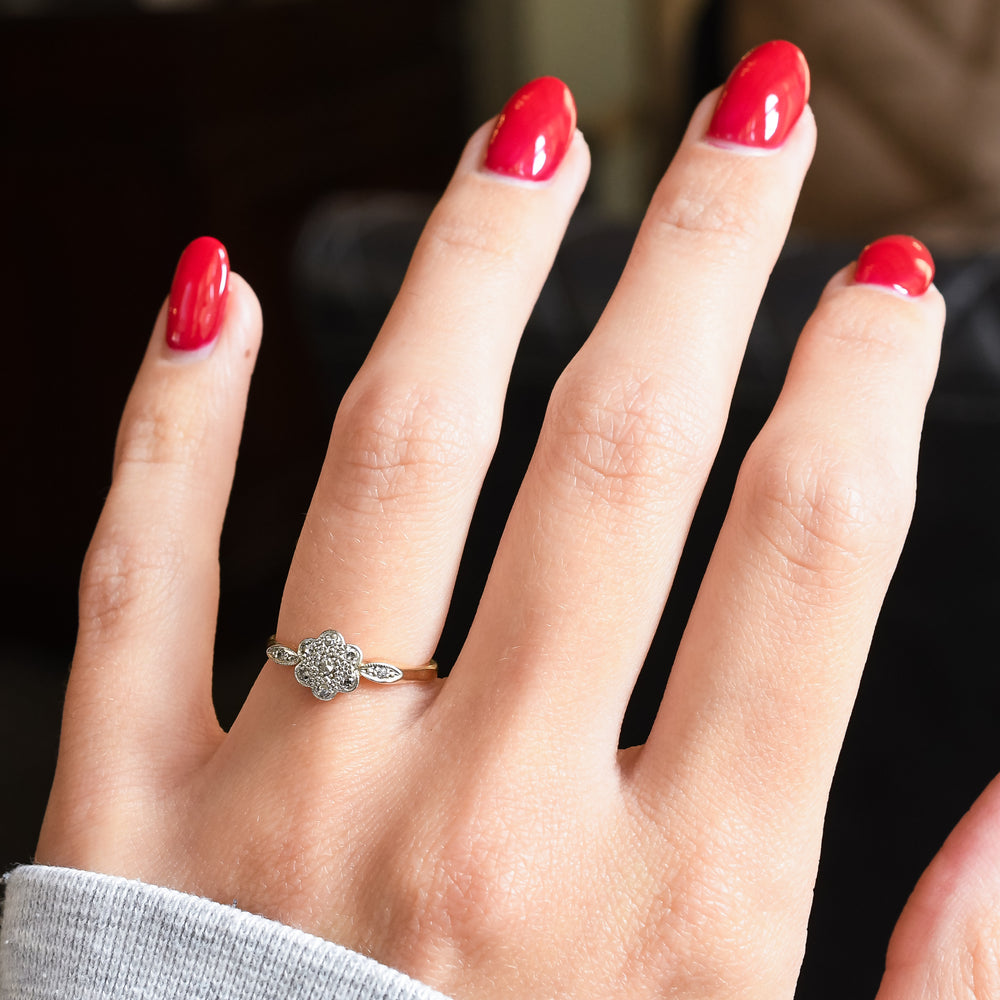 Edwardian Diamond Daisy Cluster Ring