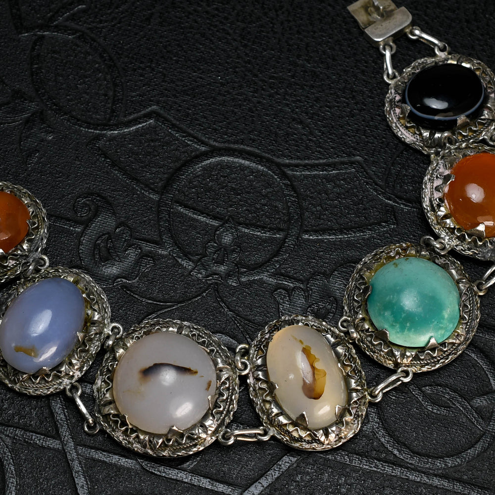 Victorian Scottish Agate Panel Bracelet