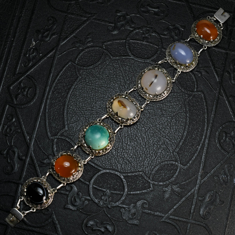 Victorian Scottish Agate Panel Bracelet