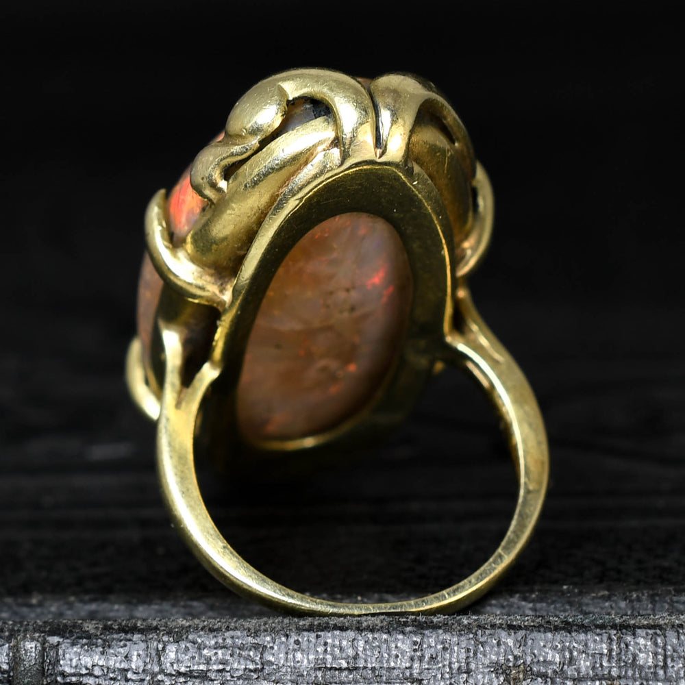 Mid-Century Oversized Opal Ring by Seaman Schepps