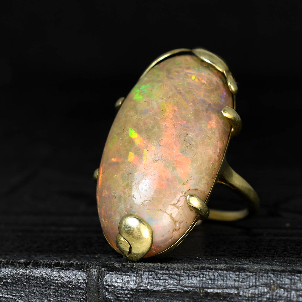 Mid-Century Oversized Opal Ring by Seaman Schepps