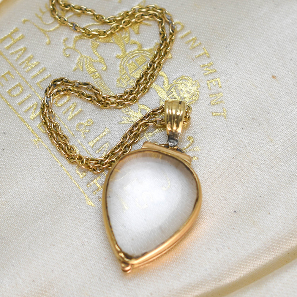 Georgian Rock Crystal Heart Locket Pendant