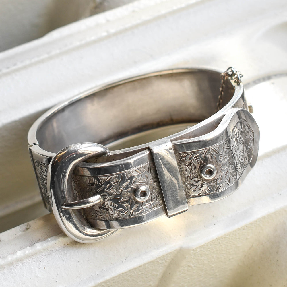 Late Victorian Silver Buckle Cuff Bangle