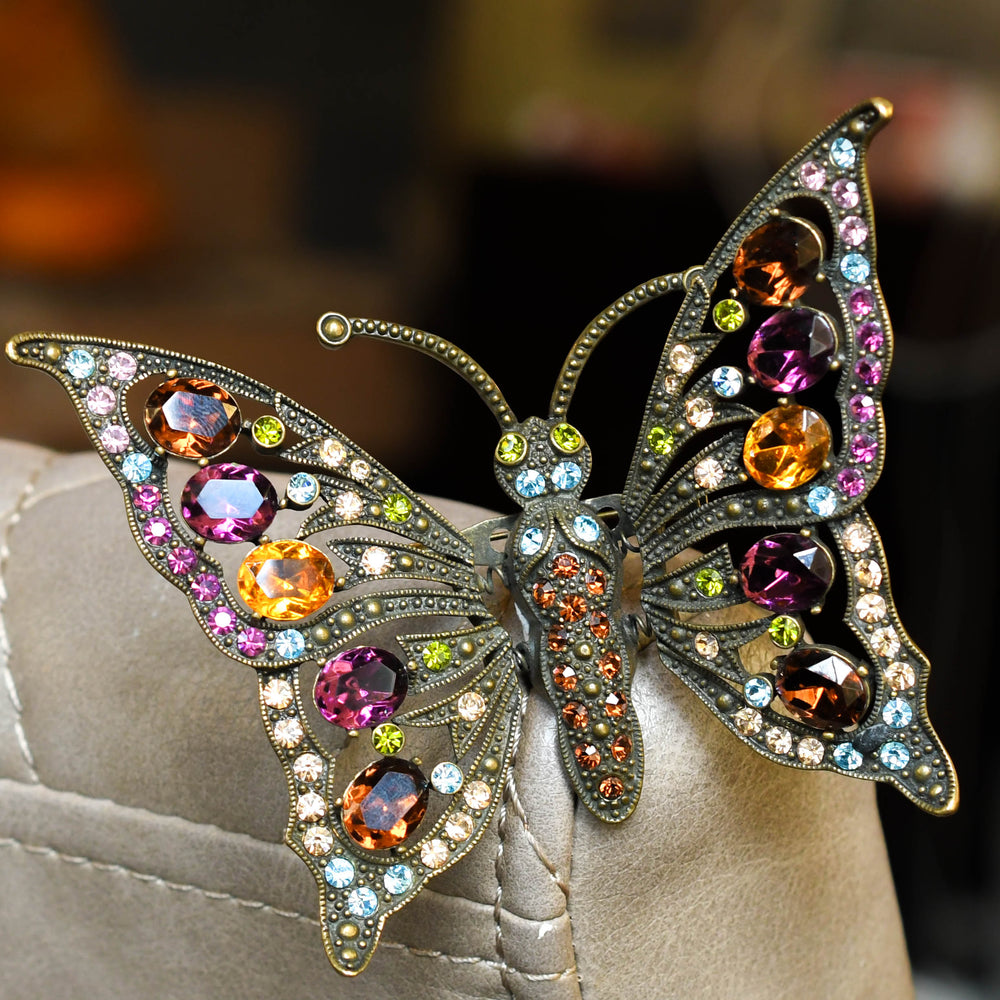 1930's Paste En Tremblant Butterfly Brooch