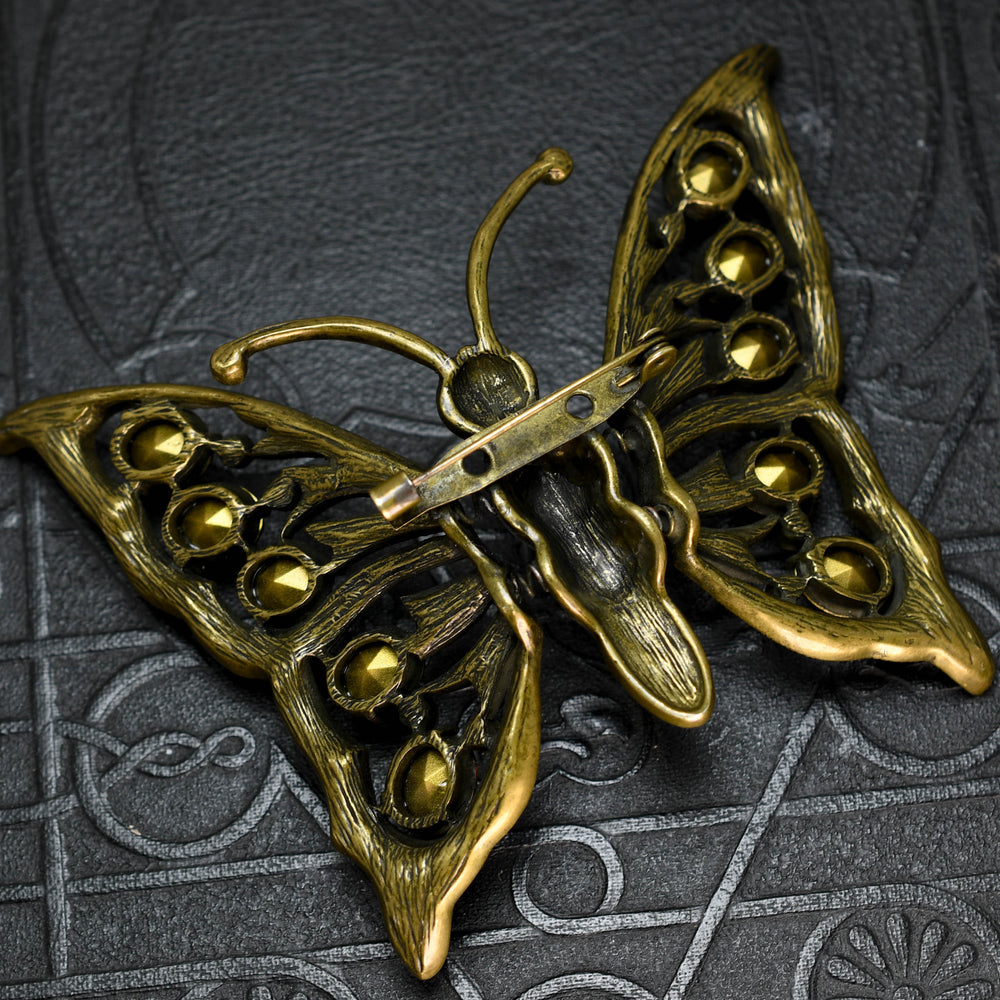 1930's Paste En Tremblant Butterfly Brooch