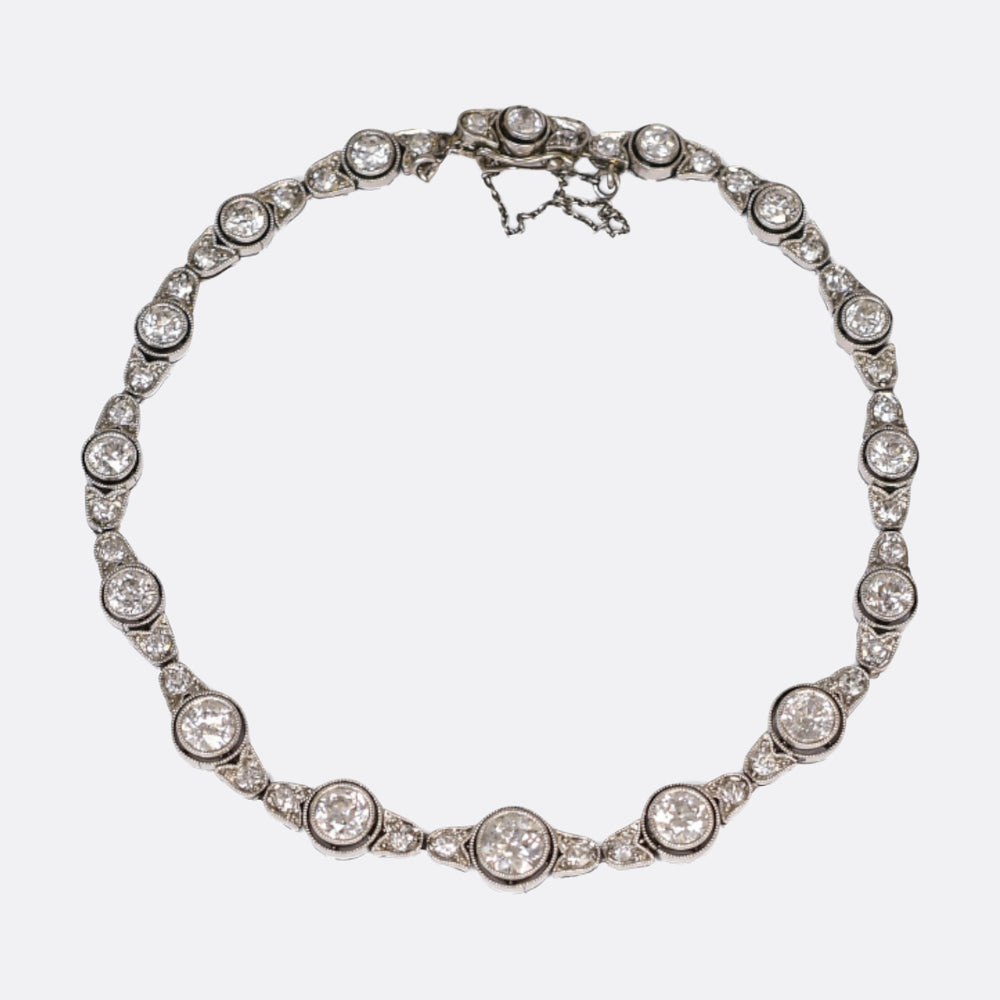 Edwardian Platinum 6 Carat Diamond Bracelet