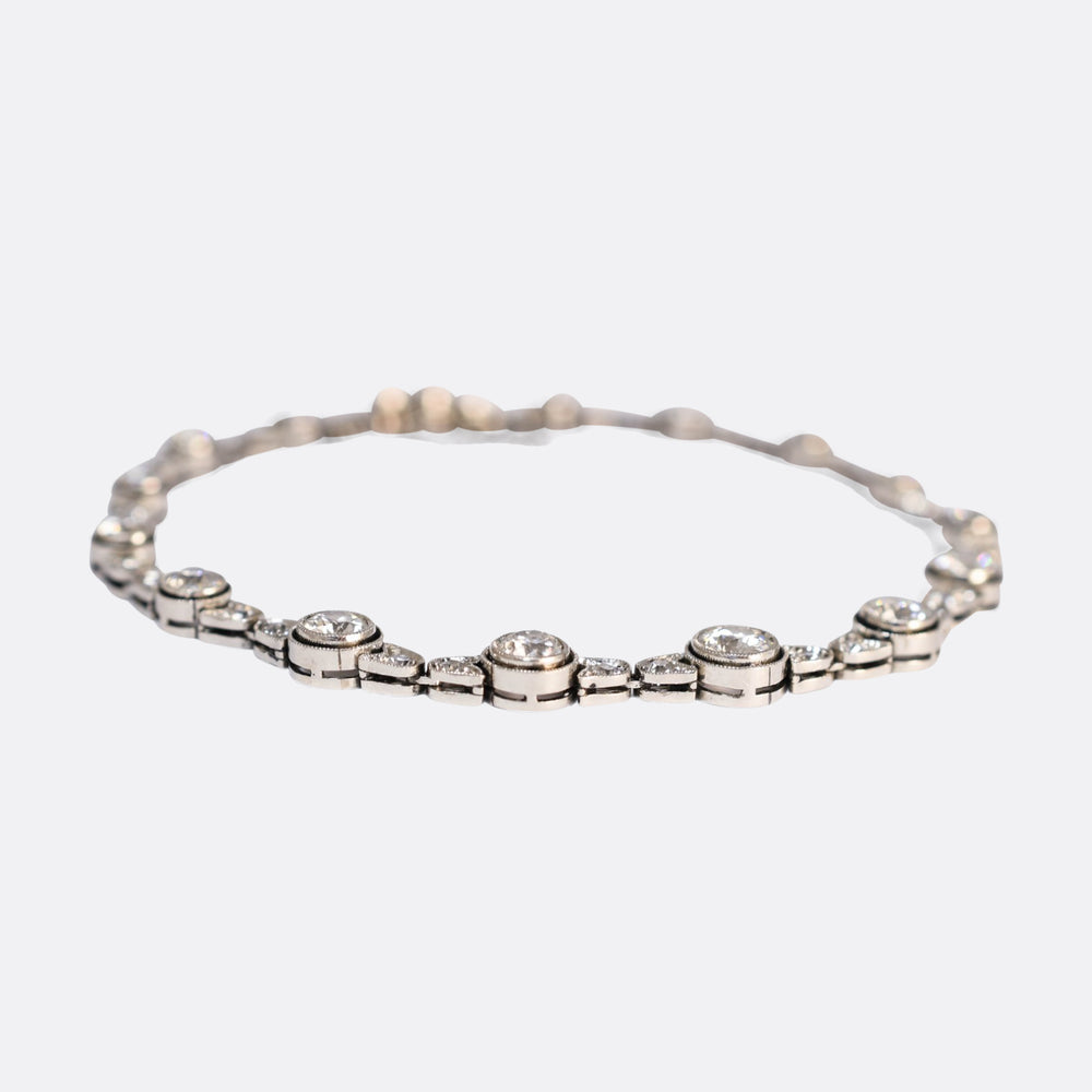 Edwardian Platinum 6 Carat Diamond Bracelet